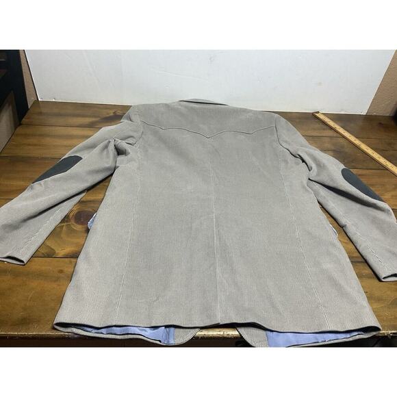 Brad Whitney Western Mens 44L Gray Light Blue Corduroy Sports Coat Jacket Blazer - Picture 15 of 16